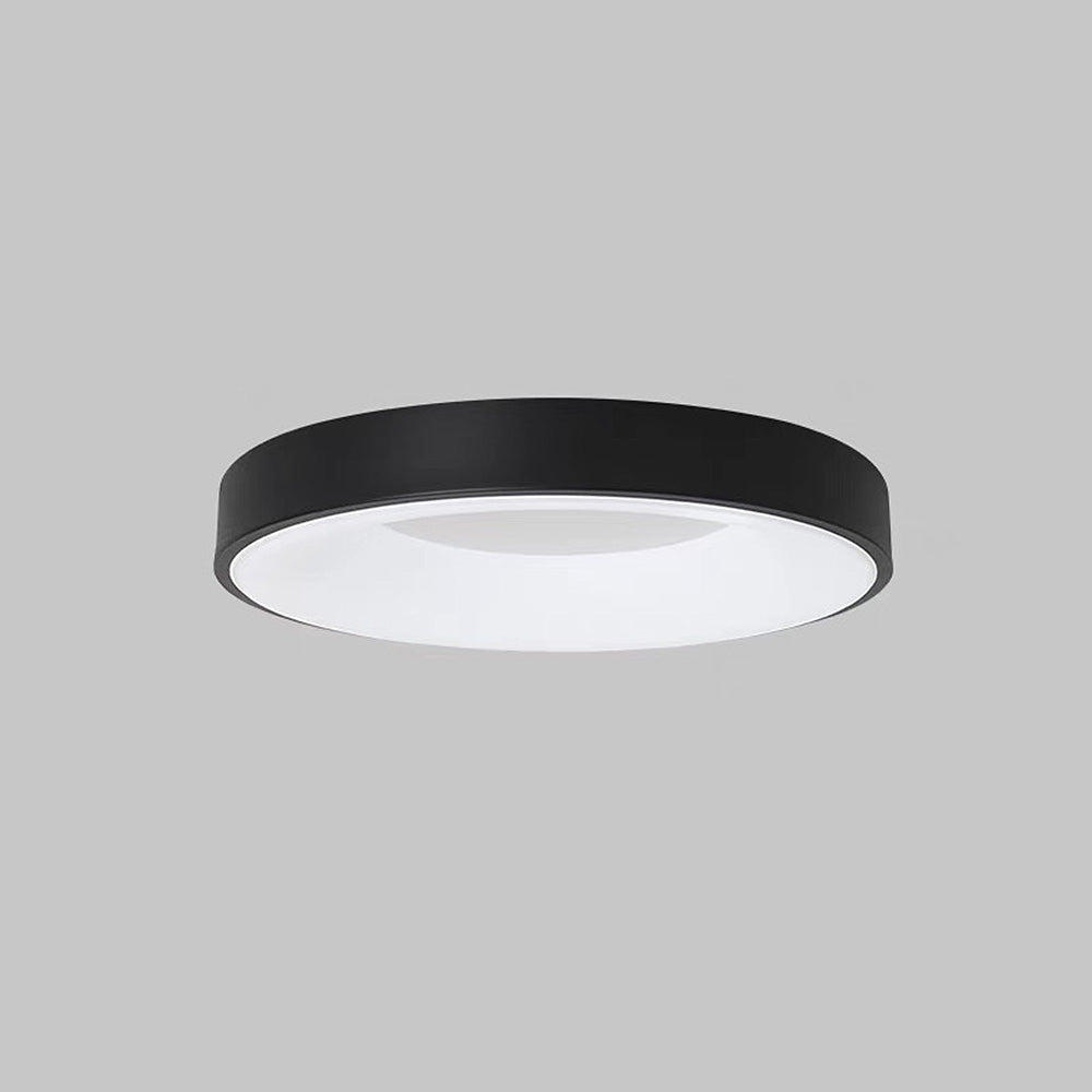 Round Flush Mount LED Fixture Iron Acrylic Low Profile for Bedroom Hallway Living Room Kitchen Dining Room Modern Minimalist Slim Design