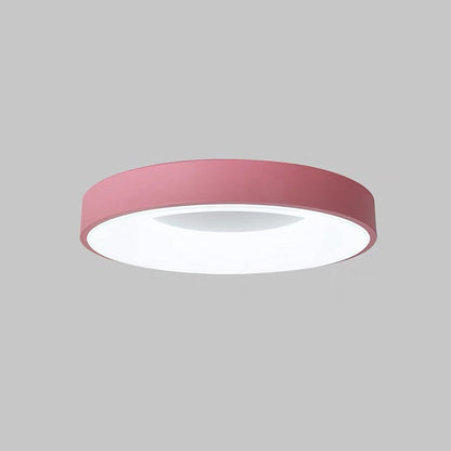 Round LED Overhead Fixture for Bedroom & Hallway – Ultra-Slim Iron & Acrylic Disc – Dimmable Options for Living Room & Entryway