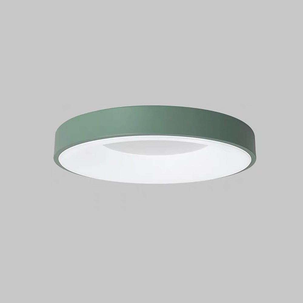 Round LED Overhead Fixture for Bedroom & Hallway – Ultra-Slim Iron & Acrylic Disc – Dimmable Options for Living Room & Entryway