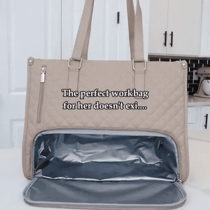 Bolso tote acolchado con cartera de mano | Diseño elegante y espacioso para el trabajo y los viajes