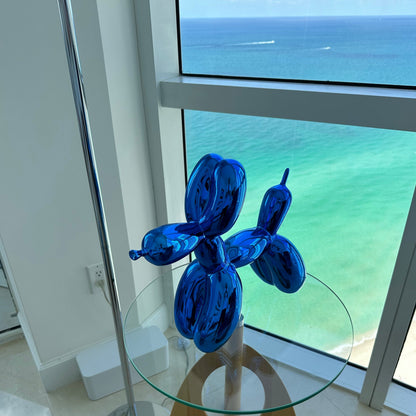Glossy Resin Pup Figurine 9.8 Inches Indoor Shelf Ornament Contemporary Home Accent Tabletop Gallery-Inspired Desk Accessory for Modern Home
