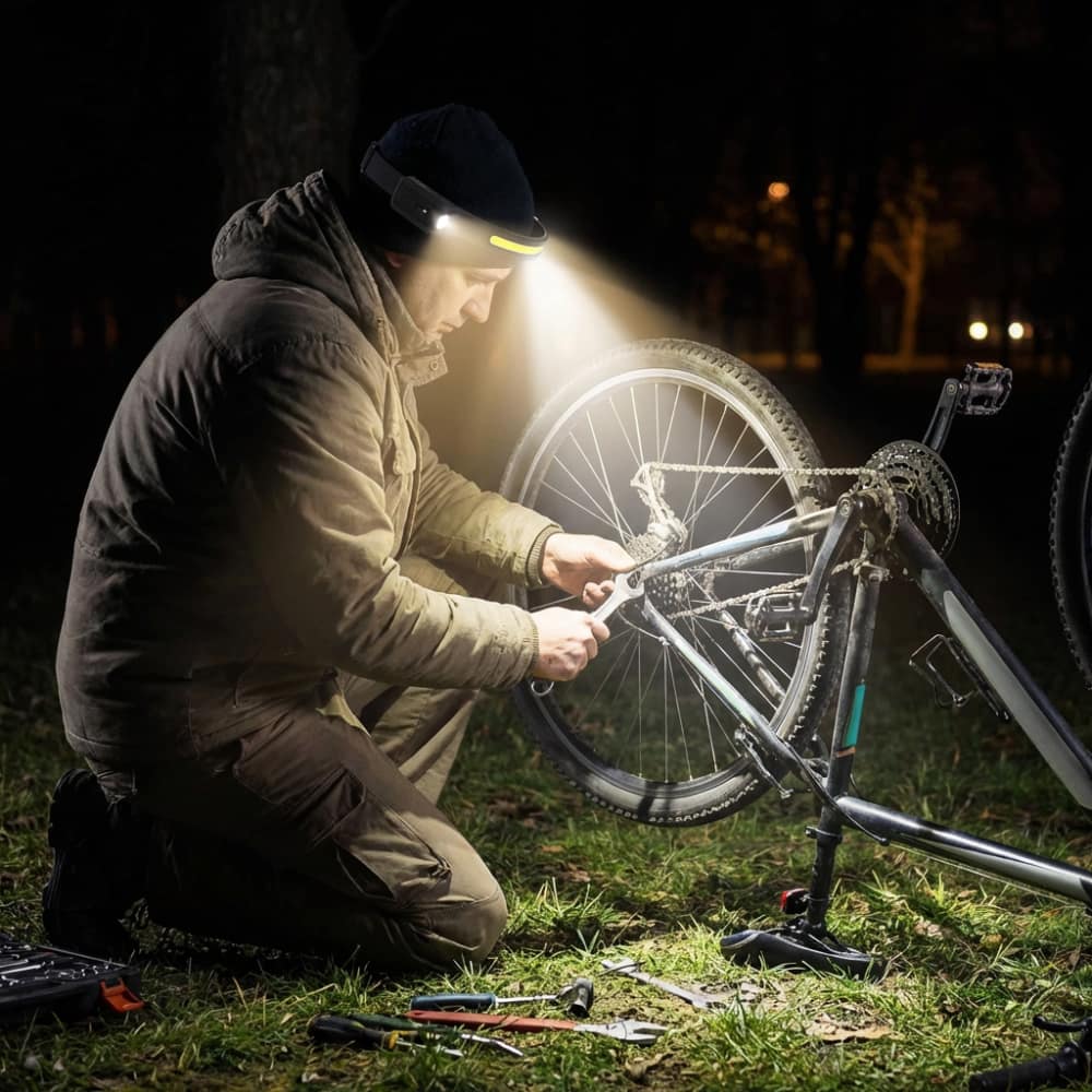Faro delantero LED recargable brillante, linterna manos libres
