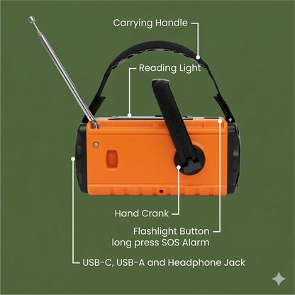 Radio de emergencia solar portátil