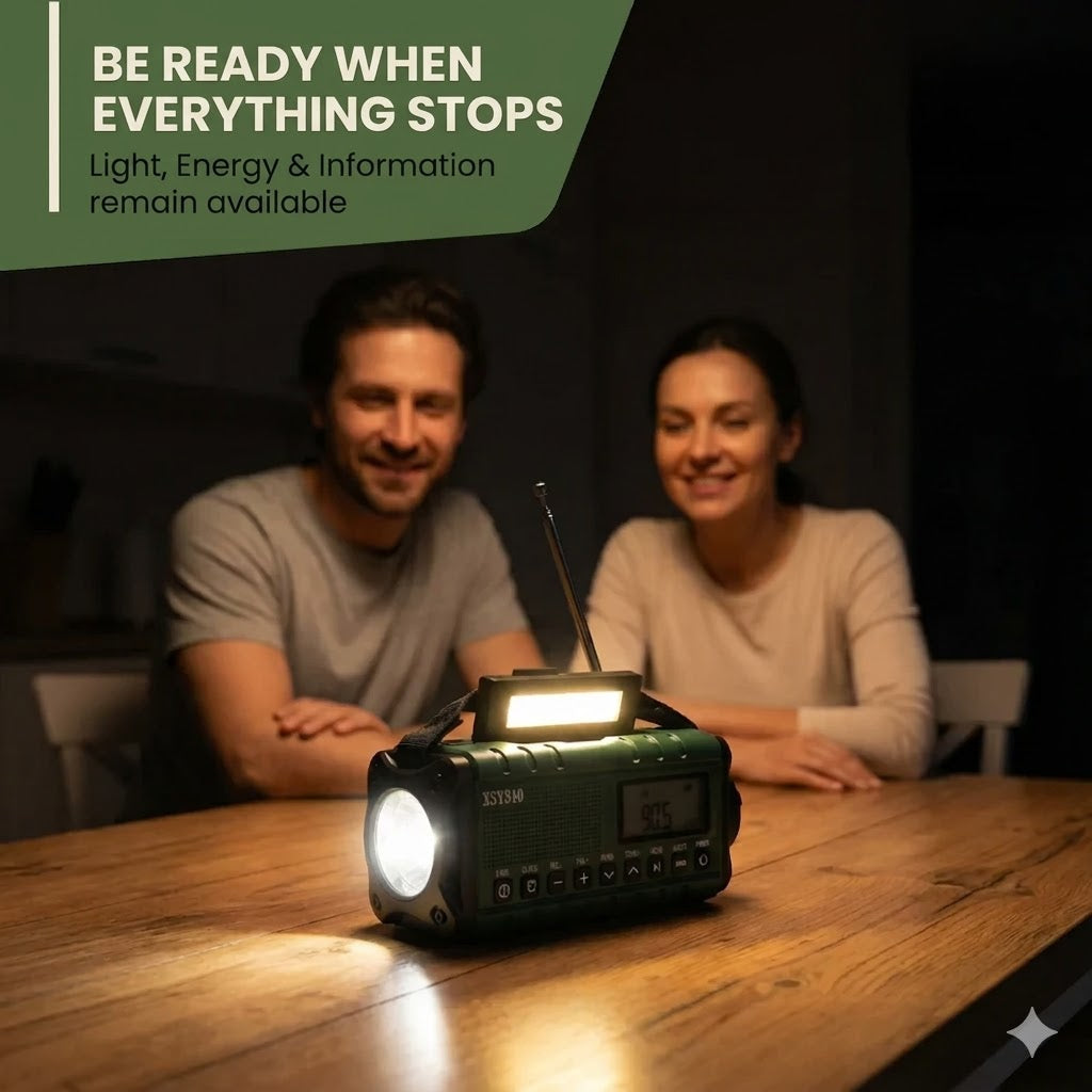 Radio de emergencia solar portátil