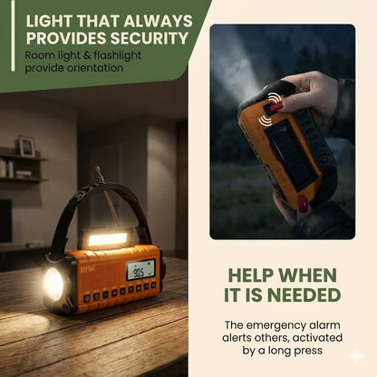 Radio de emergencia solar portátil