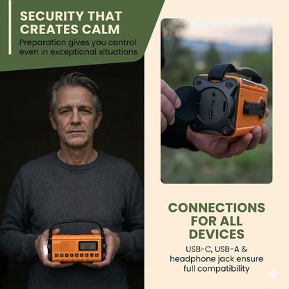 Radio de emergencia solar portátil