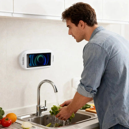 Wall-Mount Rotating Waterproof Phone Case for Shower & Bathroom with Touch Screen Access