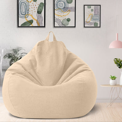 Washable Polyester Bean Bag Cover for Custom Filling – Adults & Teens Lounge Chair in 8 Colors, Modern Home Seating for Living Room