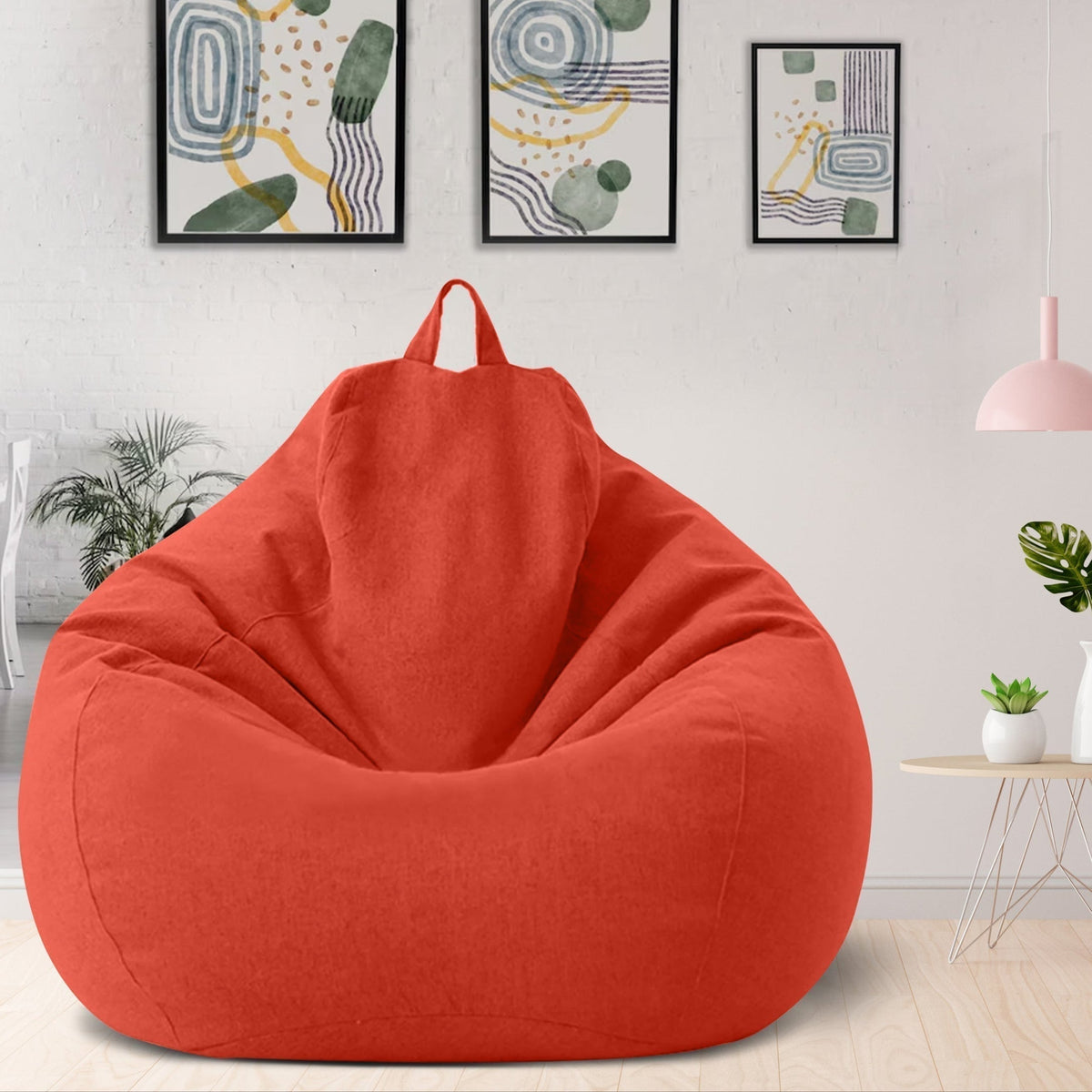 Washable Polyester Bean Bag Cover for Custom Filling – Adults & Teens Lounge Chair in 8 Colors, Modern Home Seating for Living Room