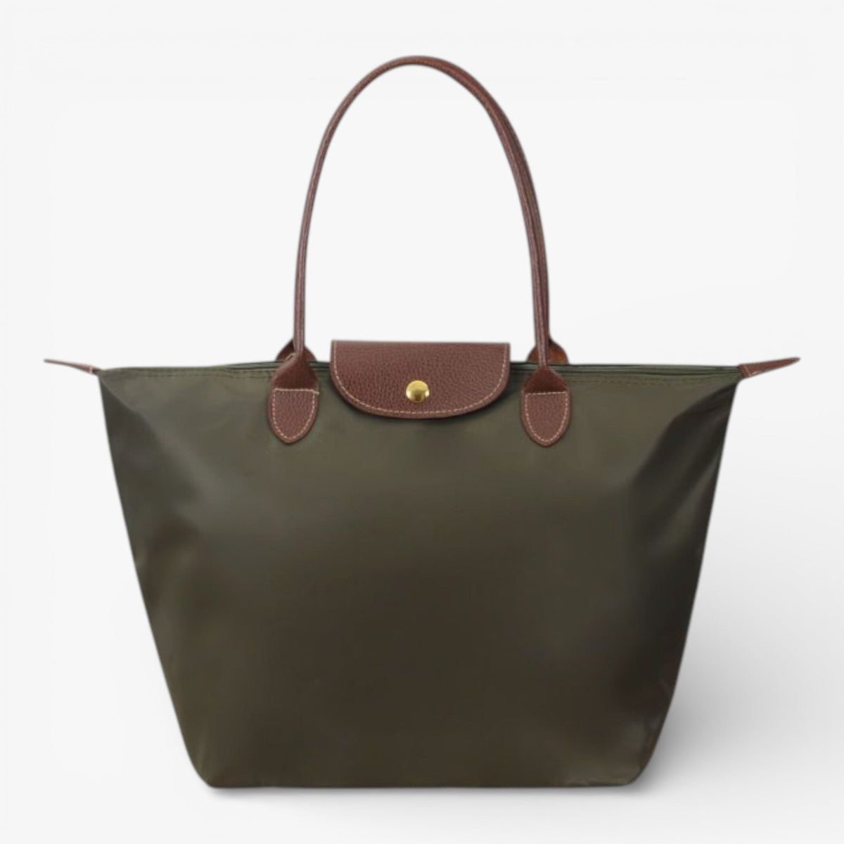 Water-Resistant Nylon Tote Bag with Leather Accents – Spacious Everyday Carry Purse for Work Travel Shopping