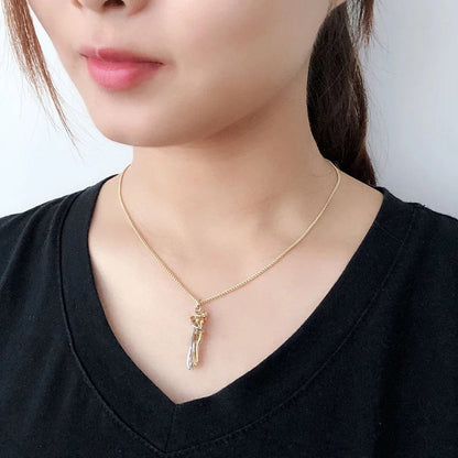 Embrace Pendant Necklace for Couples in Gold Rose Gold Silver Black | Adjustable Chain | Romantic Anniversary Gift