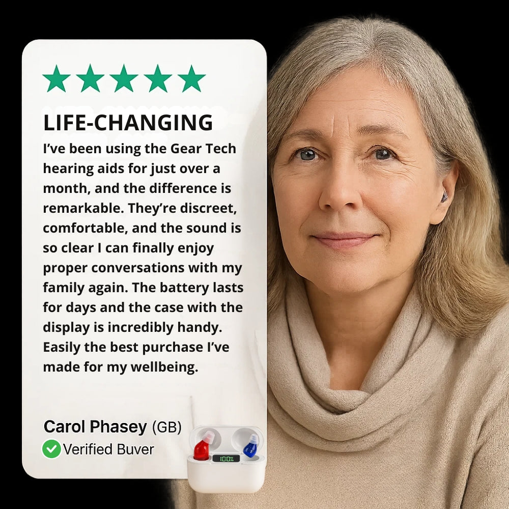 In-Ear Rechargeable Hearing Aids with Long-Lasting Battery | Comfortable Fit for Clear Sound