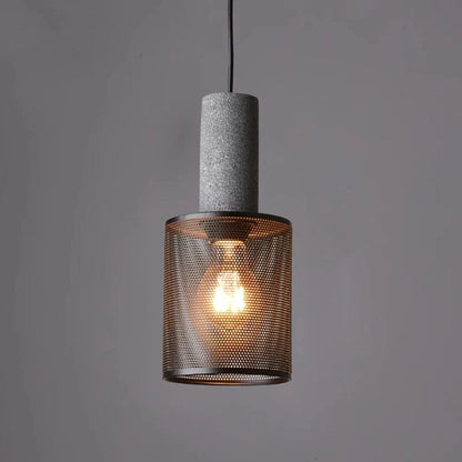 Lámpara colgante industrial con diseño de hormigón y metal: luces colgantes de altura ajustable para isla de cocina y comedor