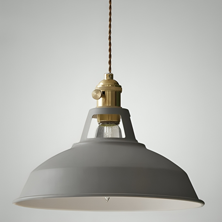 Metal Ceiling Fixture with Dome Shade – E27 Socket for Dining Room & Kitchen – Hardwired Hanging Light in 7 Colors