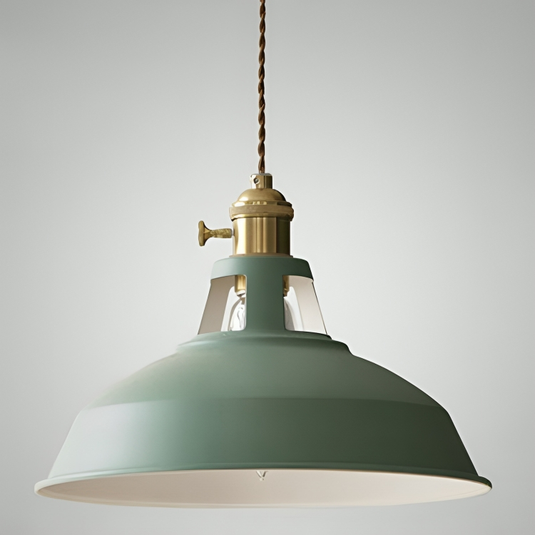 Metal Ceiling Fixture with Dome Shade – E27 Socket for Dining Room & Kitchen – Hardwired Hanging Light in 7 Colors