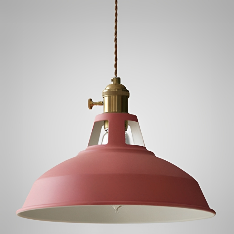 Metal Ceiling Fixture with Dome Shade – E27 Socket for Dining Room & Kitchen – Hardwired Hanging Light in 7 Colors