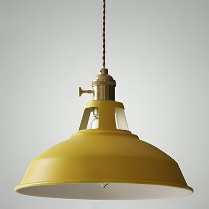 Metal Ceiling Fixture with Dome Shade – E27 Socket for Dining Room & Kitchen – Hardwired Hanging Light in 7 Colors