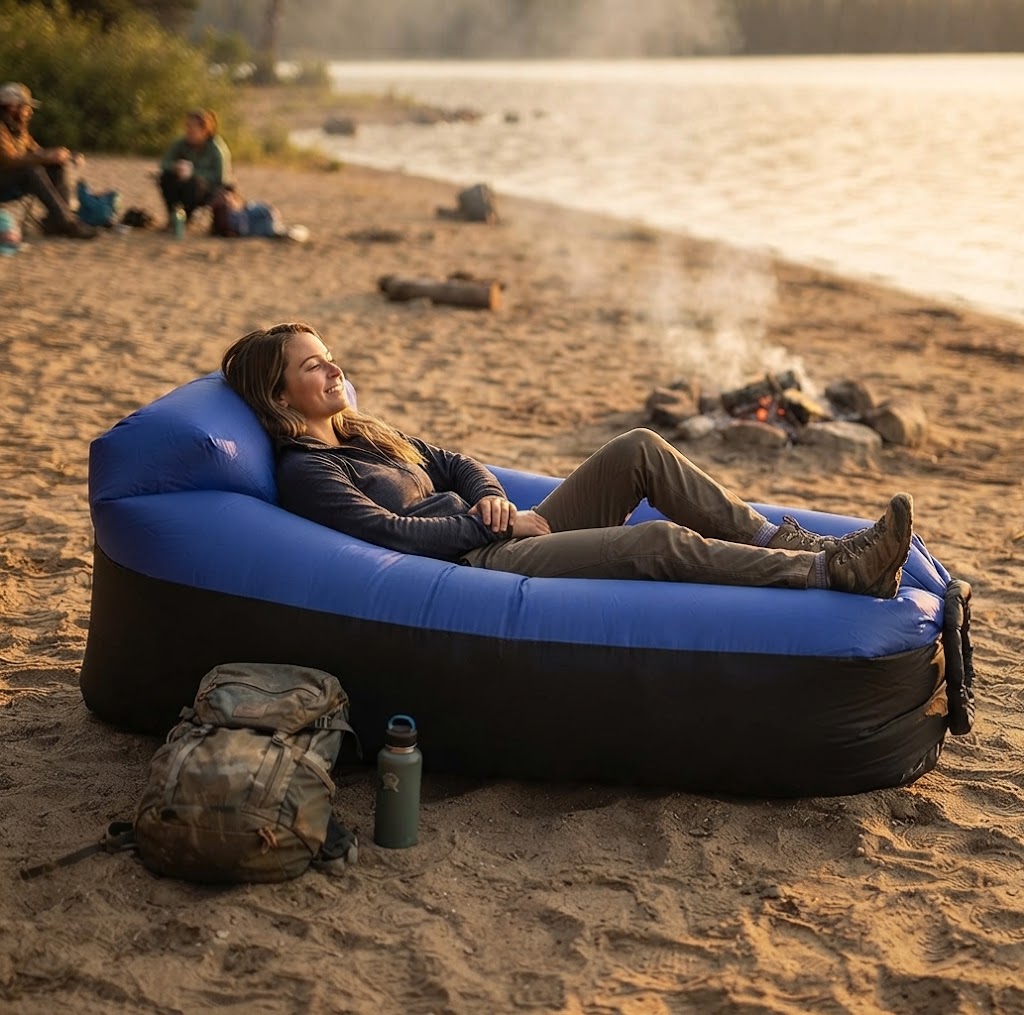 Airvana | Inflatable Outdoor Sofa with Ergonomic Headrest | Portable Couch for Relaxation Anywhere
