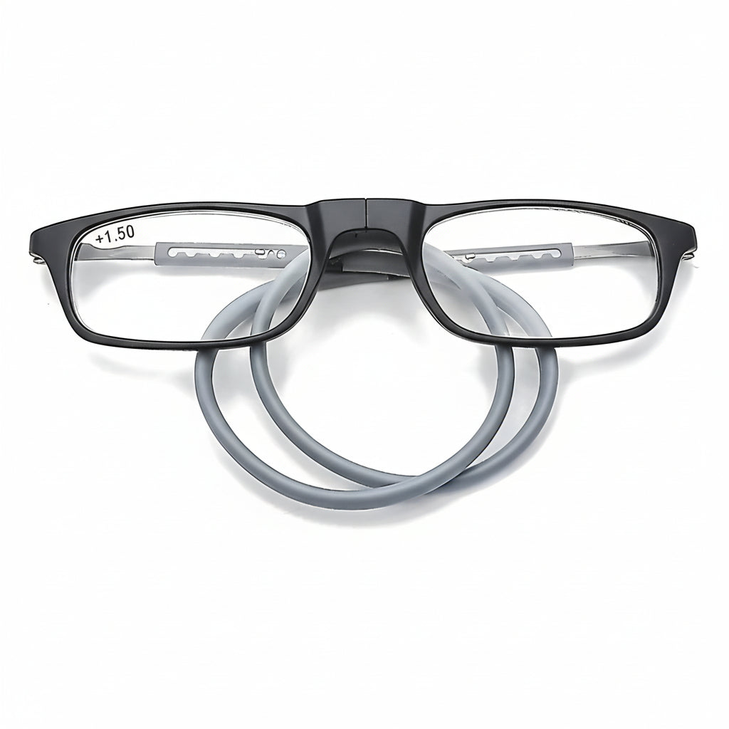 Snap-Together Reader Eyeglasses Adjustable Strength Lanyard Necklace Style | Readers for Men & Women | Hands-Free Spectacles