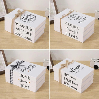 Inspire Rustic Book Stack - Faux Cardboard, Heartfelt Decor