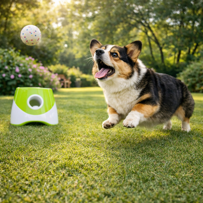 Interactive Dog Toy | Electronic Ball Launcher with Adjustable Distance | Fun Fetch Game for Active Dogs
