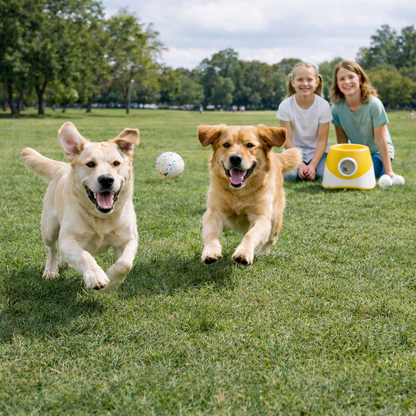 Interactive Dog Toy | Electronic Ball Launcher with Adjustable Distance | Fun Fetch Game for Active Dogs
