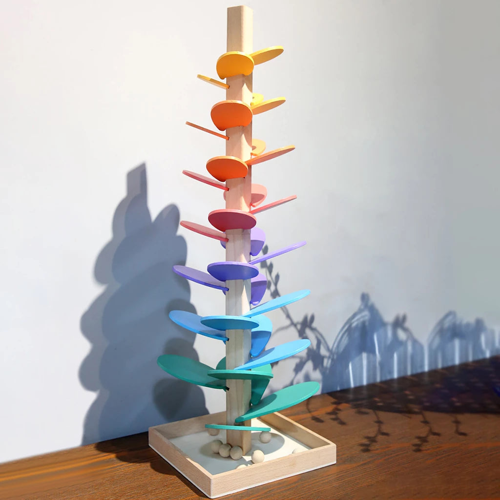 Musical Ball Drop Tower Toy for Toddlers | Sensory Development Activity with Colorful Rolling Tracks | Safe Wooden Learning Game for Early