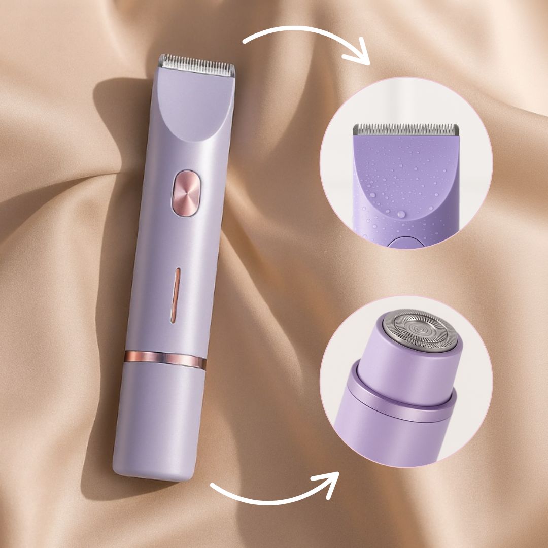 Cordless Electric Body Trimmer for Women | Wet & Dry Use | Dual Heads for Body & Bikini Area | USB Rechargeable Grooming Kit
