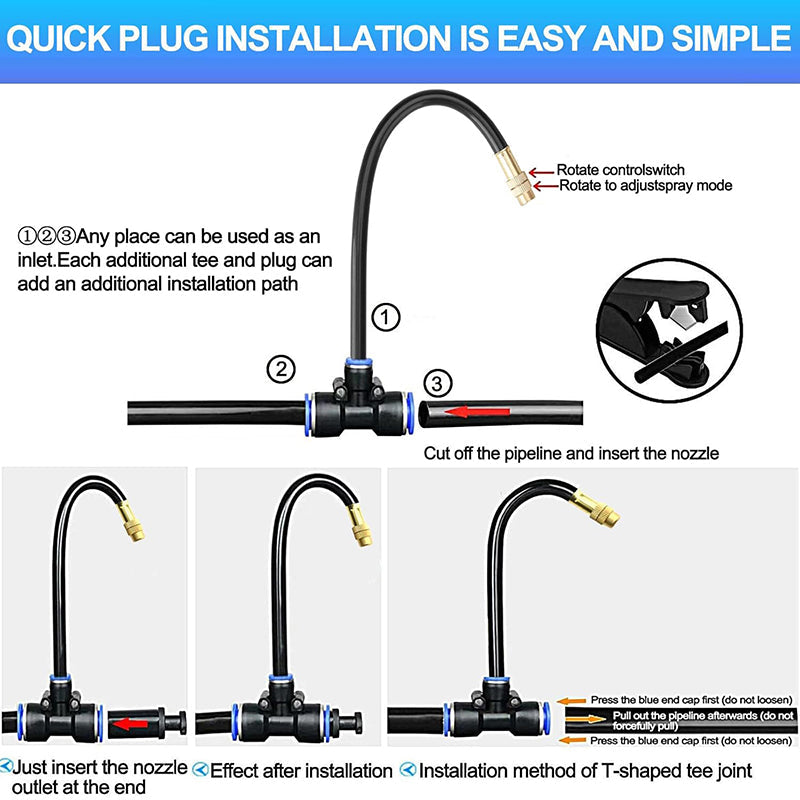 Irrigation Pro | Drip Irrigation System with Adjustable 360° Nozzles | Flexible Hose for Precise Watering in Gardens