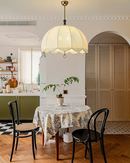 Woven Fabric Shade Drop Fixture 20-Inch Mixed-Material Frame for Table & Island Overhead Lighting