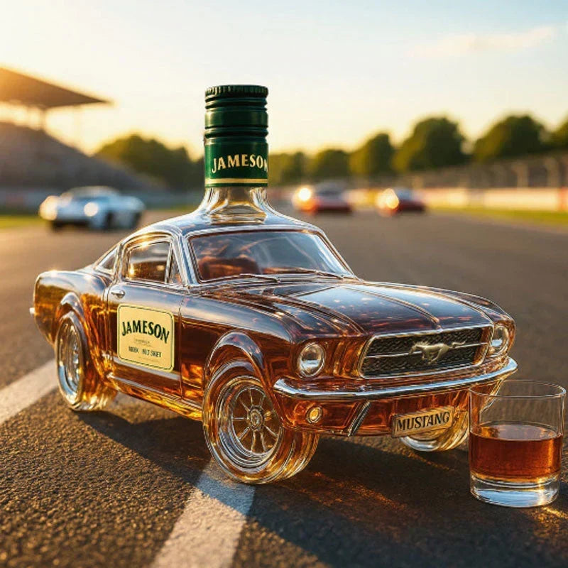 Vintage Bronco Horse Glass Spirit Decanter Bottle for Whiskey Bourbon Rum Bar Display Western Cowboy Collectible 24 oz