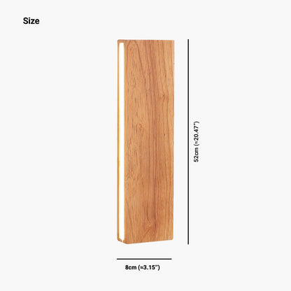 Adjustable LED Wood Wall Light Fixture Rotating Head 8-20 Inch Hallway Bedroom Staircase Sconce Minimalist Nordic Style Warm Neutral White L