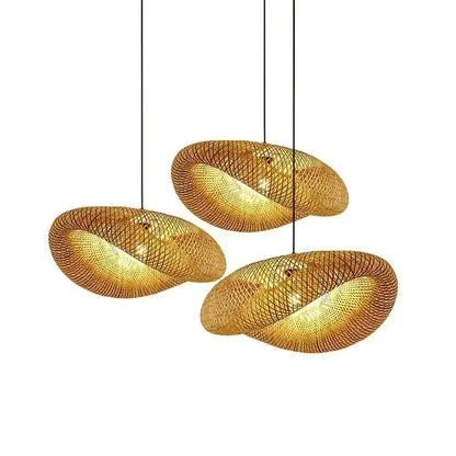 Hand-Woven Bamboo Hanging Lamp for Home Decor