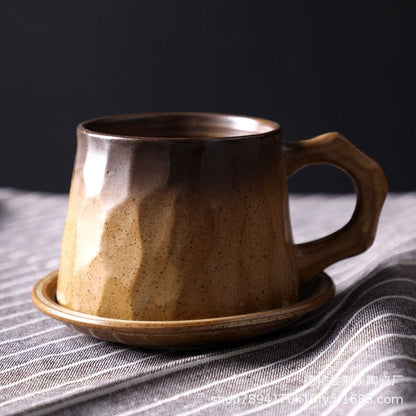 Japanese-Inspired Ceramic Cups and Mugs with Textured Grip – 6 oz Capacity