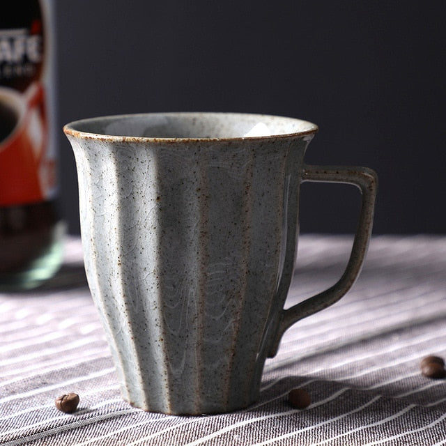 Japanese-Inspired Ceramic Cups and Mugs with Textured Grip – 6 oz Capacity