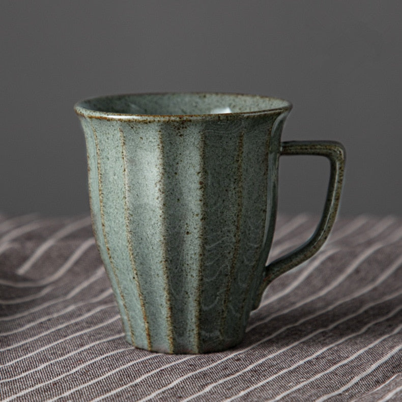 Japanese-Inspired Ceramic Cups and Mugs with Textured Grip – 6 oz Capacity