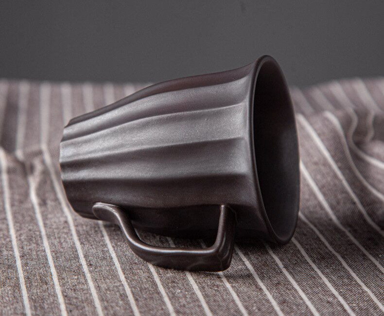 Japanese-Inspired Ceramic Cups and Mugs with Textured Grip – 6 oz Capacity