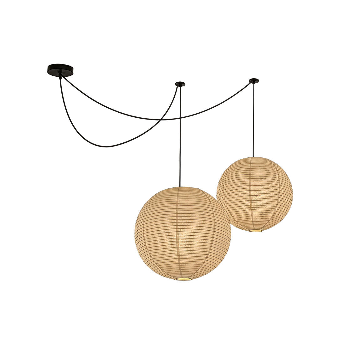 Japanese Minimalist Pendant Light with Adjustable Height – Warm White Ceiling Light