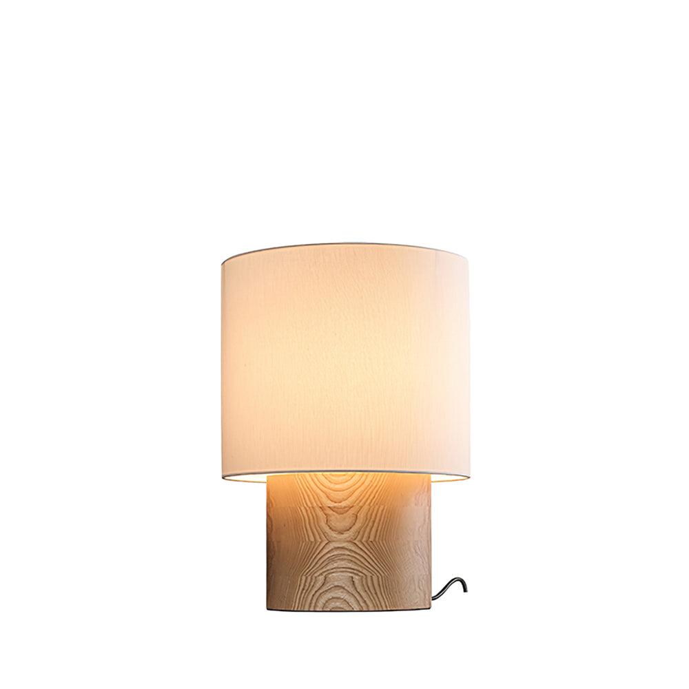 Wooden Bedside Lamp with Linen Shade – 12 Inch Modern Accent Light for Bedroom Nightstand, Living Room End Table, Reading Nook – Warm Glow D