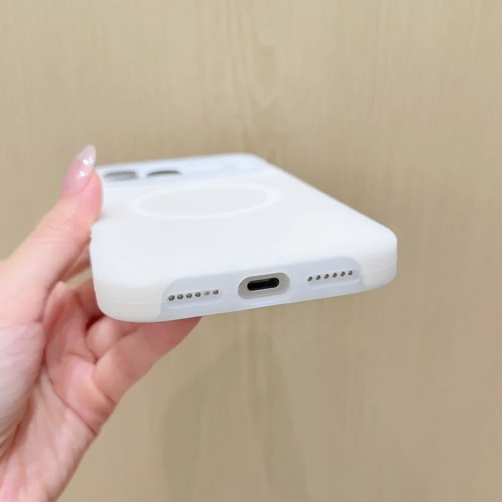 Silicone iPhone Case with Magnetic Ring Stand for 15 16 17 Pro Max