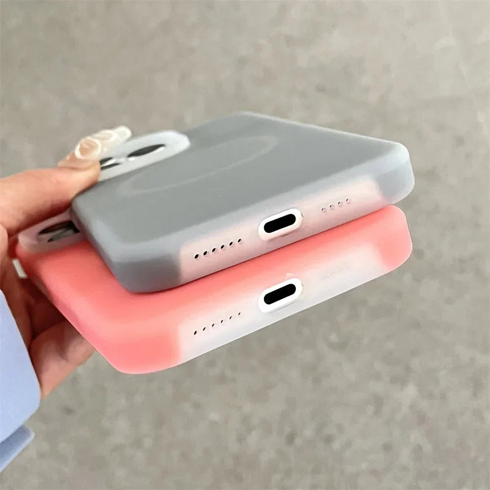 Silicone iPhone Case with Magnetic Ring Stand for 15 16 17 Pro Max
