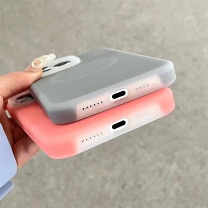 Silicone iPhone Case with Magnetic Ring Stand for 15 16 17 Pro Max