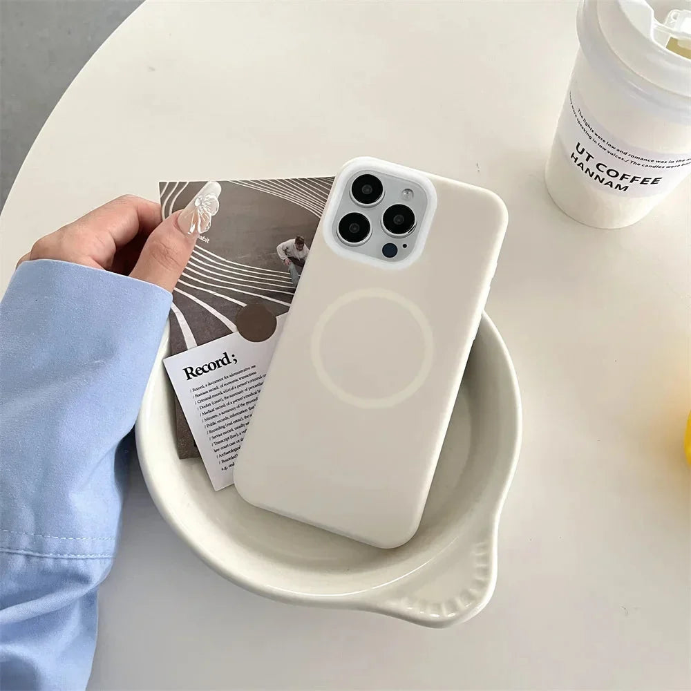 Silicone iPhone Case with Magnetic Ring Stand for 15 16 17 Pro Max