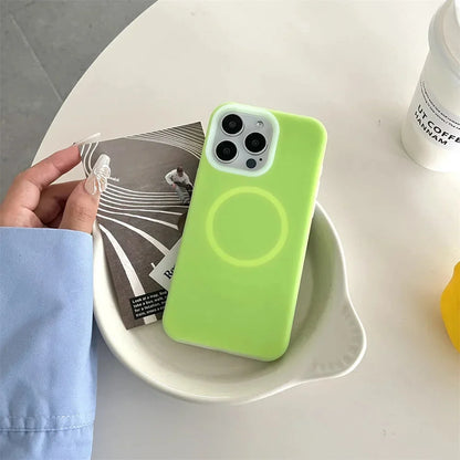 Silicone iPhone Case with Magnetic Ring Stand for 15 16 17 Pro Max