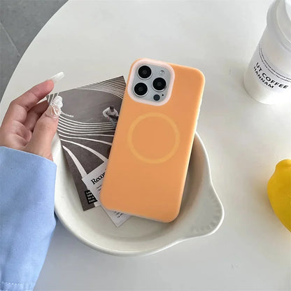 Silicone iPhone Case with Magnetic Ring Stand for 15 16 17 Pro Max