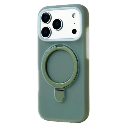 Silicone iPhone Case with Magnetic Ring Stand for 15 16 17 Pro Max