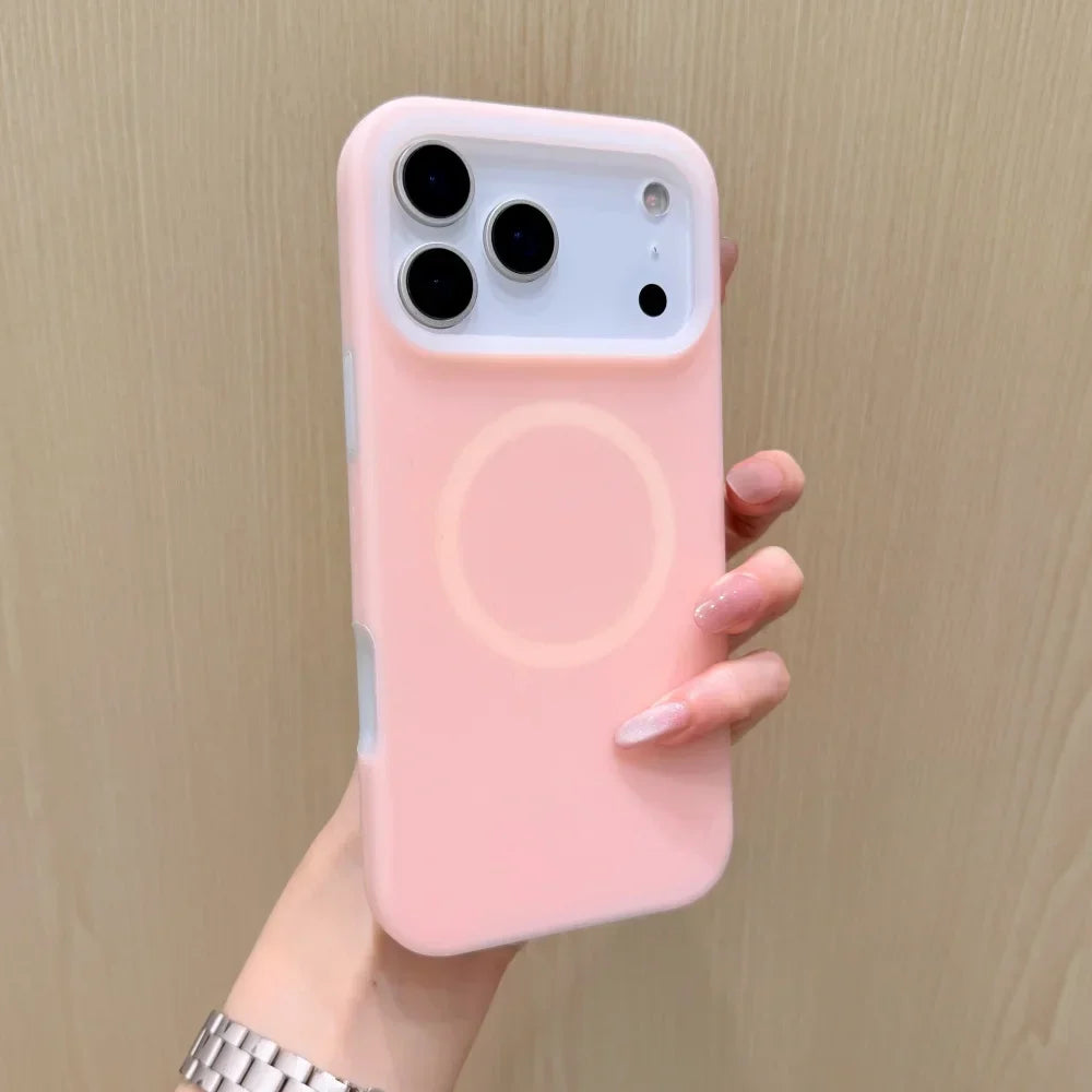 Silicone iPhone Case with Magnetic Ring Stand for 15 16 17 Pro Max