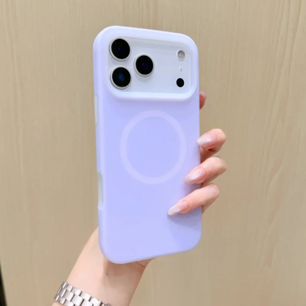 Silicone iPhone Case with Magnetic Ring Stand for 15 16 17 Pro Max