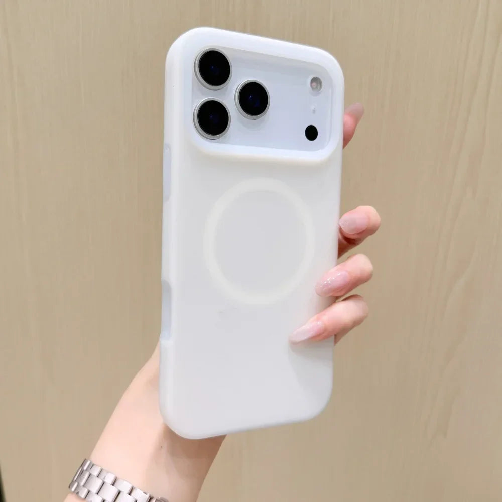 Silicone iPhone Case with Magnetic Ring Stand for 15 16 17 Pro Max