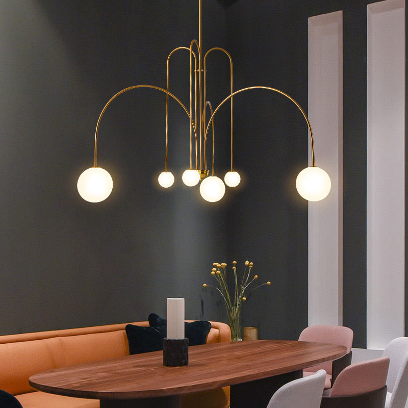 Swallow-Inspired G9 Pendant Light with Adjustable Chain, Metal & Glass Shades for Dining Room, Bedroom & Living Room Overhead Lighting